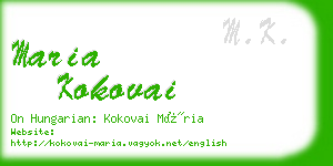 maria kokovai business card